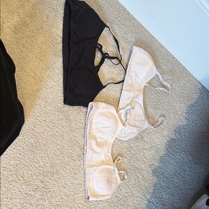 Elegant Black and White Girls Training Bra Set 3pc (Large) Bundle(Ships from OR)